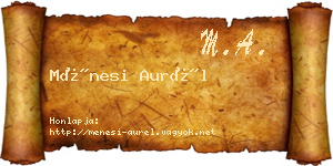 Ménesi Aurél névjegykártya